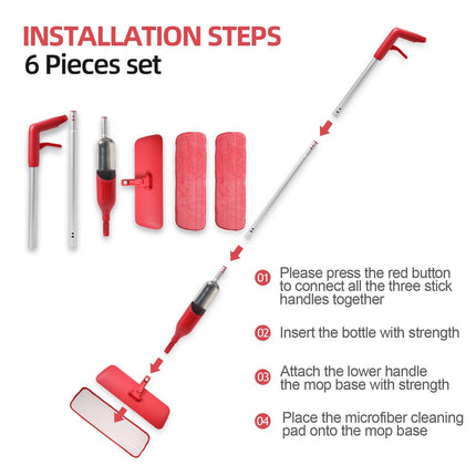 Spray Flat Mop Microfiber Pads Floor/Tile Kitchen Bathroom Living room Cleaning 3