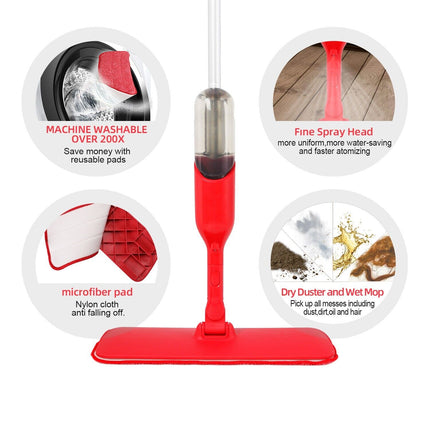 Spray Flat Mop Microfiber Pads Floor/Tile Kitchen Bathroom Living room Cleaning 7