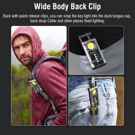 Mini Flashlight Keychain USB Rechargeable Cob Waterproof Portable Led Work Light 4