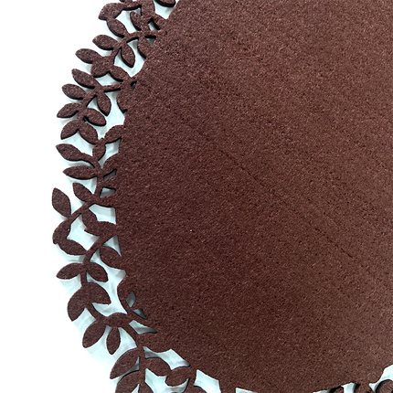 4Pc Leaf Edge Felt Placemats Heat Insulation Coffee Cup Mat Table Decor At First 2