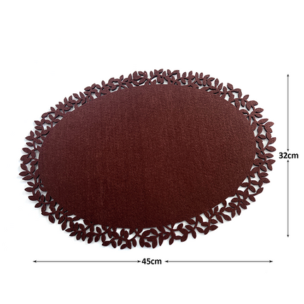 4Pc Leaf Edge Felt Placemats Heat Insulation Coffee Cup Mat Table Decor At First 4
