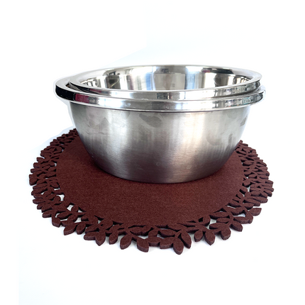 4Pc Leaf Edge Felt Placemats Heat Insulation Coffee Cup Mat Table Decor At First 5