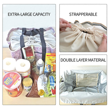 Large Supermarket Shopping Bag Eco Grocery Shoulder Bag Tote Foldable Reusable 3