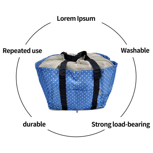 Large Supermarket Shopping Bag Eco Grocery Shoulder Bag Tote Foldable Reusable 2