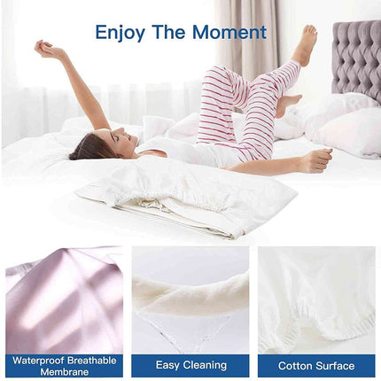 100% Terry Cotton Fitted Mattress Protector Waterproof Queen 4
