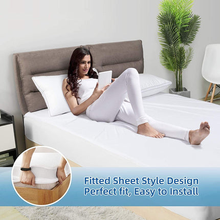 100% Terry Cotton Fitted Mattress Protector Waterproof Queen 6
