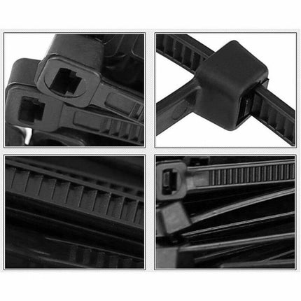 Cable Ties Zip Ties Nylon UV Stabilised 500pc Bulk Black Cable Tie 150mm x 2.5mm 5
