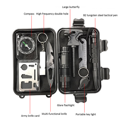Camping Tool Emergency Survival Equipment Set Outdoor Sport Tactical Hiking Kit 7