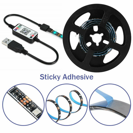 5V RGB LED Strip Lights IP65 Waterproof 5050 5M 10M 20M 300 LEDs USB Bluetooth 7