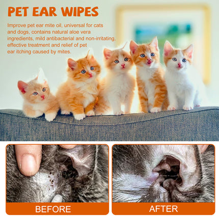 Yegbong Pet Ear Wipes, Pet Ear Cleaning Deodorizing Removing Mite And Earwax Cleaning Wipes 4