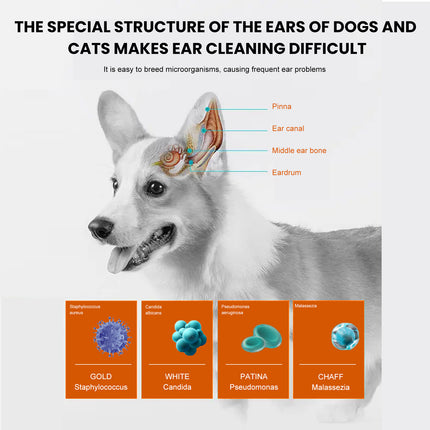 Yegbong Pet Ear Wipes, Pet Ear Cleaning Deodorizing Removing Mite And Earwax Cleaning Wipes 10