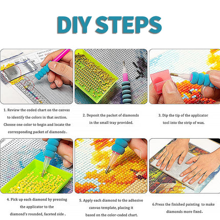 3PCS 5D Diamond Painting Kits Diamond Glue Art Kit Paint for Adults Kids DIY Gift 40x30cm 5
