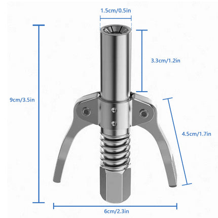 Grease Gun Coupler High Pressure Quick Release Lock Nozzles w/Hose For 1/8"NPT 12