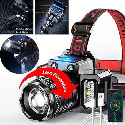 900000LM LED Headlamp Rechargeable Headlight Zoomable Head Torch Lamp Flashlight 16