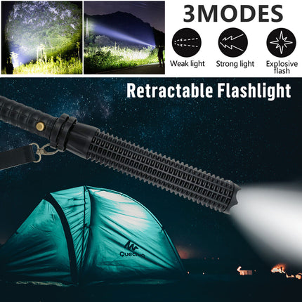 Baseball LED Flashlight Rechargeable Zoom Police Security Torch Baton Lamp Light 4