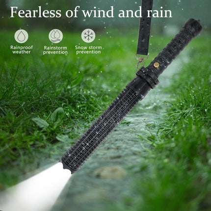 Baseball LED Flashlight Rechargeable Zoom Police Security Torch Baton Lamp Light 9