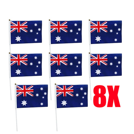 Small Waver Hand Held Aussie Flags Party Supplies Banner AU 8pcs Australia Flag 7