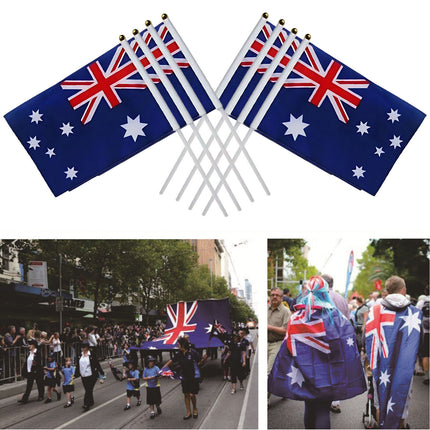Small Waver Hand Held Aussie Flags Party Supplies Banner AU 8pcs Australia Flag 9