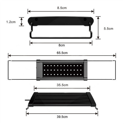 LED Light 40cm Full Spectrum Aquarium Lighting Aqua Plant Fish Tank Lamp 15W 2