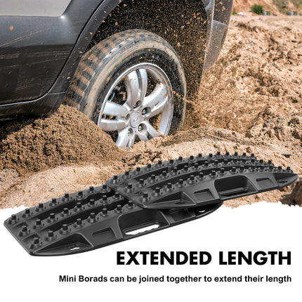 X-BULL Mini Recovery Tracks Traction Boards Sand Mud Snow 4WD 4x4 Vehicle 1 Pair Black 5