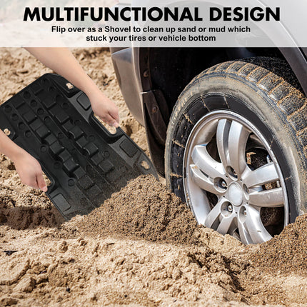 X-BULL Mini Recovery Tracks Traction Boards Sand Mud Snow 4WD 4x4 Vehicle 1 Pair Black 8
