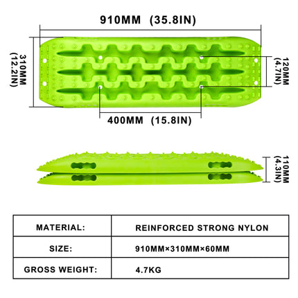 X-BULL Recovery Tracks Boards 10T 2PCS Truck Snow Mud 4WD Offroad Gen2.0 91cm Green 2