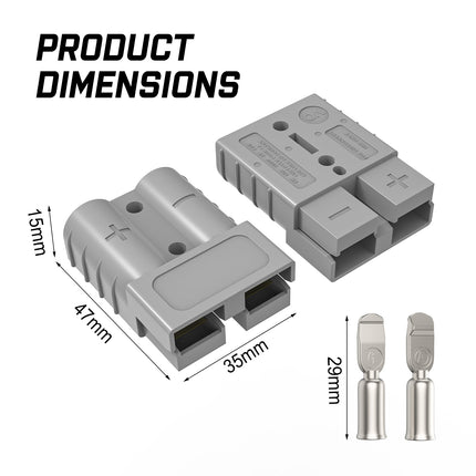 X-BULL 10 x 50A Anderson Style Plug Copper Connectors Terminals Pack Caravan Trailer Solar 8