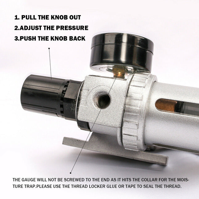 X-BULLAir Compressor Oil Moisture Water Filter Regulator Separator Mount fitting 2