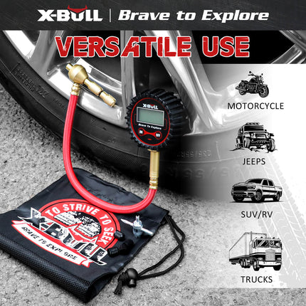 X-BULL Digital tire pressure gauge 250PSI Tyre Air Pressure Car Motorcycle LED 2