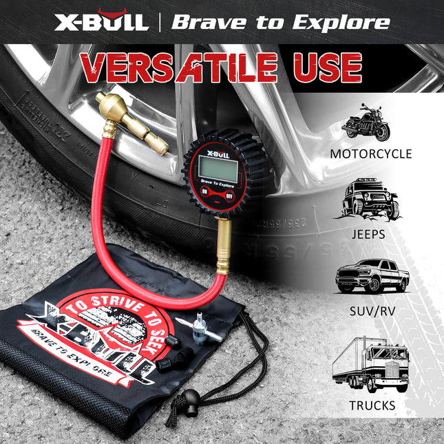 X-BULL Digital tire pressure gauge 250PSI Tyre Air Pressure Car Motorcycle LED 2