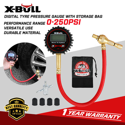 X-BULL Digital tire pressure gauge 250PSI Tyre Air Pressure Car Motorcycle LED 7