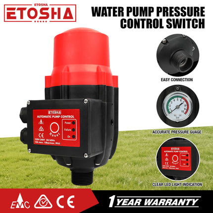 ETOSHA Water Pressure Pump Controller Auto Switch Control Electric BLACK 3