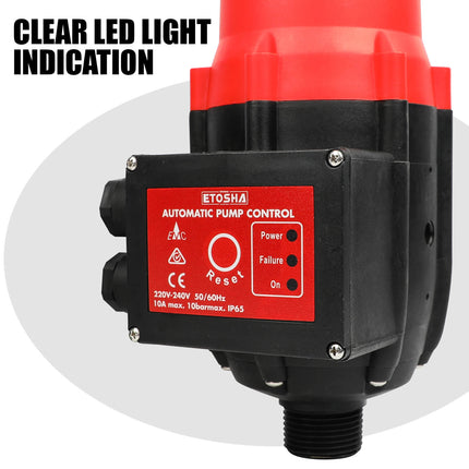 ETOSHA Water Pressure Pump Controller Auto Switch Control Electric BLACK 5