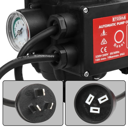 ETOSHA Water Pressure Pump Controller Auto Switch Control Electric BLACK 7