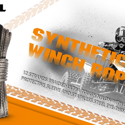 X-BULL Winch Rope 5.5mm x 13m Dyneema Synthetic Rope Tow Recovery Offroad 4wd4x4 6