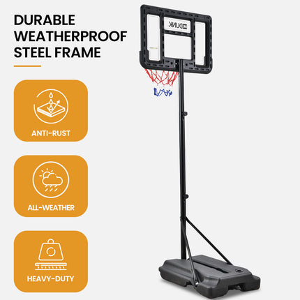 DR. DUNK Portable Kids Basketball Hoop Stand System, 1.15m to 1.60m Height Adjustable 3