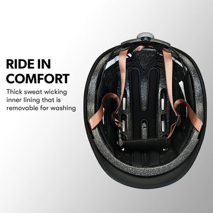 Valk Retro Bike Helmet, 56-61cm S, M, L Universal Dial Fit System, Charcoal 2