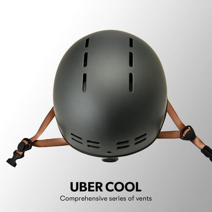 Valk Retro Bike Helmet, 56-61cm S, M, L Universal Dial Fit System, Charcoal 4