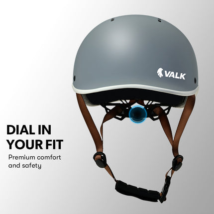 VALK Retro Bike Helmet, 56-61cm S, M, L Universal Dial Fit System, Graphite Blue 5