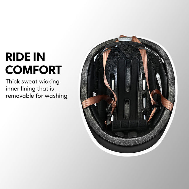 Valk Retro Bike Helmet, 56-61cm S, M, L Universal Dial Fit System, Jet Black 2