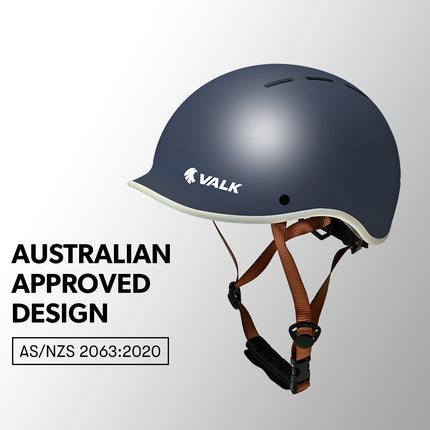VALK Retro Bike Helmet, 56-61cm S, M, L Universal Dial Fit System, Shadow Navy 3
