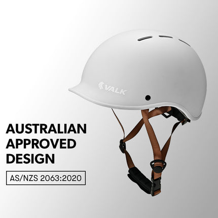 Valk Retro Bike Helmet, 56-61cm S, M, L Universal Dial Fit System, Arctic White 3