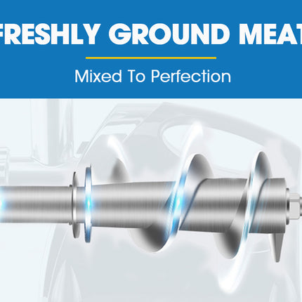 EUROCHEF Electric Meat Grinder, Stainless Steel Mincer Sausage Filler Kibbe Maker, Silver 5