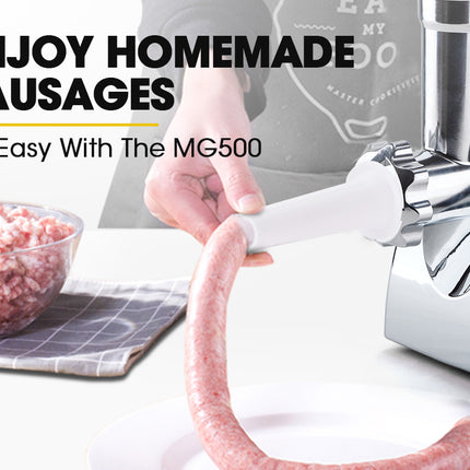 EUROCHEF Electric Meat Grinder, Stainless Steel Mincer Sausage Filler Kibbe Maker, Silver 6