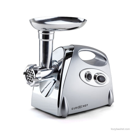 EUROCHEF Electric Meat Grinder, Stainless Steel Mincer Sausage Filler Kibbe Maker, Silver