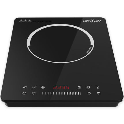 EUROCHEF Induction Benchtop Cooktop, 2000W, 9 Heat Levels, Fast Electric Portable Cooker, Touch Controls with Slider