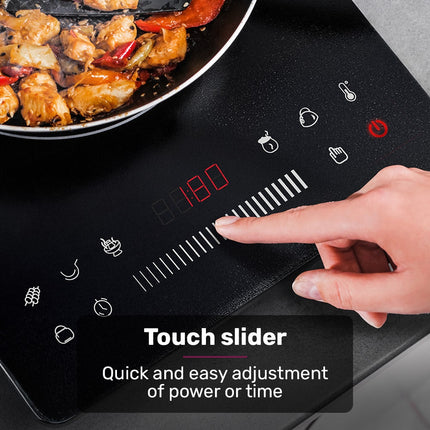 EUROCHEF Induction Benchtop Cooktop, 2000W, 9 Heat Levels, Fast Electric Portable Cooker, Touch Controls with Slider 4