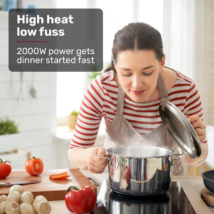EUROCHEF Induction Benchtop Cooktop, 2000W, 9 Heat Levels, Fast Electric Portable Cooker, Touch Controls with Slider 5