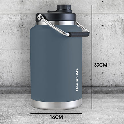 Baumr-AG 3.8L Double Wall Insulated Stainless Steel Water Bottle, Drink Jug with Handle, Blue 2