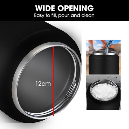 BAUMR-AG 3.8L Double Wall Insulated Stainless Steel Water Bottle, Drink Jug with Handle, Black 6
